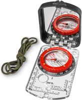 1pc LED Light Luminous Compass With Mirror Durable Anti-shock Stable Waterproof Hiking Climbing Multifunctional Compass