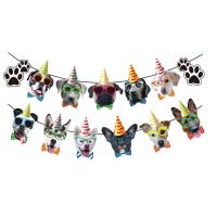 【CC】 Dogs Birthday Garland Dog Faces Bunting Flags Decoration