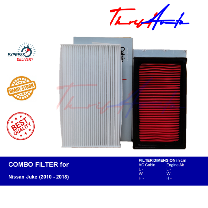 COMBO Filters (Aircon & Engine) for Nissan Juke (2010 2018) Lazada PH