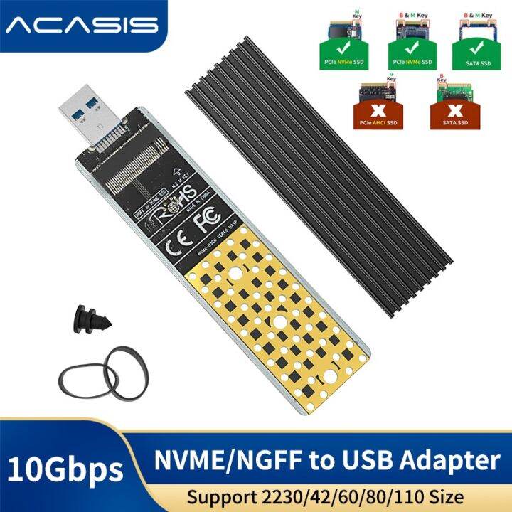 acasis-อะแดปเตอร์การ์ดรีดเดอร์-m-2-nvme-sata-เป็น-usb-3-1-gen2-10-gbps-ssd-คีย์-m-และคีย์-b-m-สําหรับ-2230-2242-2260-2280-22110-ขนาด-ssd