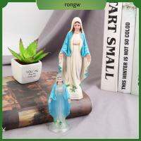 RONGW 4Pcs 2สีค่ะ รูปปั้น Virgin Mary คาทอลิกคาทอลิก พลาสติกทำจากพลาสติก พระเยซูรูปปั้นแมรี่ ของใหม่ 6.5ซม. ค่ะ พรหมจรรย์แฮนด์เมดมาดอนน่า เครื่องประดับเดสก์ท็อป