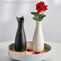 ยามค่ำคืน☁PG3KI26FGHYK5JH จำลอง Cerâmica Modelo Gato Vaso Decoração De Casa Pintados A Ouro Vasos Gato-Orelha Sala Estar Escritório Plantas