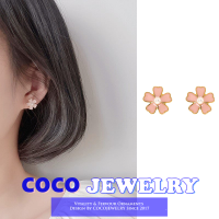 COCOJEWELRY เวอร์ชั่นเกาหลีของโรแมนติกสีชมพูดอกเชอร์รี่ต่างหูหญิงที่เรียบง่ายป่าหวาน Girly ความรู้สึกดอกไม้ต่างหู