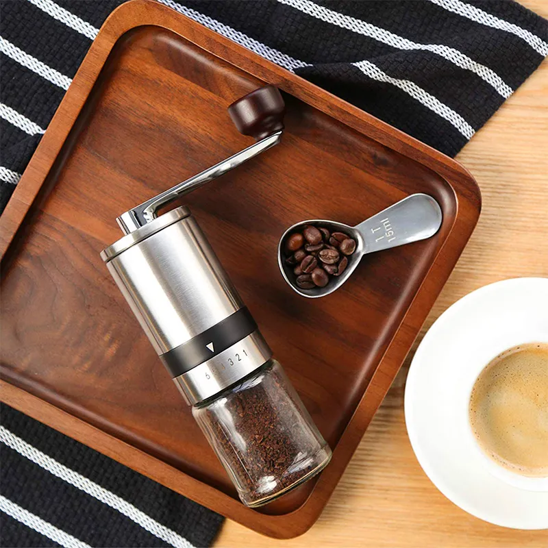 6/8 Gears Adjustable Coffee Grinder Stainless Steel Manual Coffee Bean  Grinder Ceramic Grinding Mechanism 185g Coffee Powder - AliExpress