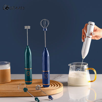 ไม้ตีไข่ช้อนคนในครัวช็อกโกแลตแบบชาร์จไฟได้ USB ที่ตีไข่เครื่องทำฟองกาแฟเครื่องทำคาปูชิโนมือถือแบบเครื่องตีฟองนม