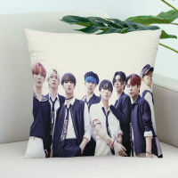 ATEEZ Pillow Cover Bedroom Home Office Decorative Pillowcase Square Zipper Pillow Cases Satin Soft