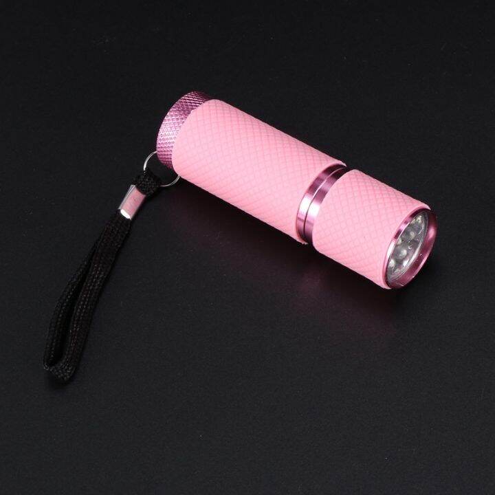 outdoor-mini-pink-rubber-coated-9-led-flashlight-torch