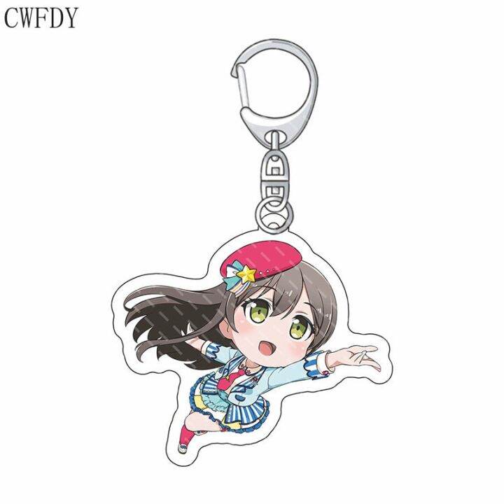 anime-bang-dream-acrylic-keychain-cartoon-figure-toyama-kasumi-hanazono-tae-ushigome-rimi-pendant-keyring-jewelry-for-girls-gift-key-chains