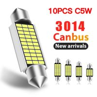 10ชิ้นพวงมาลัย LED โดม C5w 3014 LED CANBUS ไม่มีข้อผิดพลาดฟรี31มม. 36มม. 39มม. 41มม. ภายในรถโคมไฟอ่านหนังสือที่จอดรถ