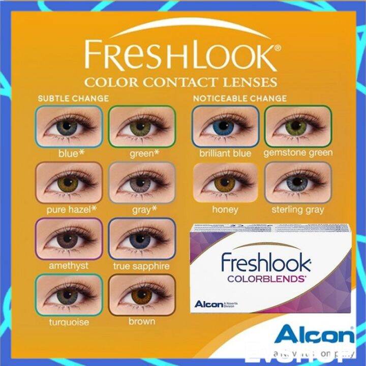(NEW) Freshlook Colorblends Cosmetic Color Lens Monthly Disposable Contact Lenses (2 pcs) Lazada