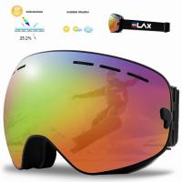 UV 400 Snow Protection Glasses Adult Double Spherical Mirrored Magnetic Ski Snowboard Goggles Women Men Skiing Eyewear Mask Goggles