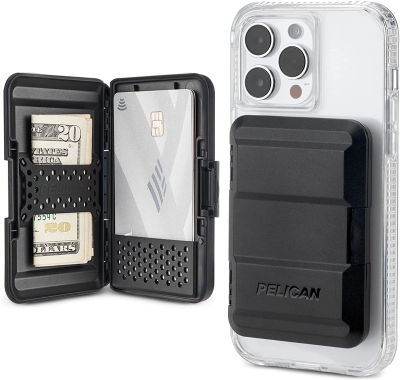 Case-Mate Pelican Magnetic Wallet &amp; Card Holder - Heavy Duty Snap-on MagSafe Wallet - Detachable Hard Shell Lightweight iPhone Wallet - for iPhone 14 Pro Max/ 14 Pro/ 14/13 Pro Max/ 13 Pro/ 12 Pro Max - Black