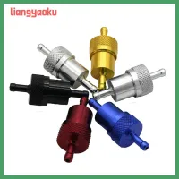 LIANGYAOKU ไส้กรองคุณภาพสูง6มม.,2ชิ้นดัดแปลงมอเตอร์ไซค์อะลูมิเนียม CNC คาร์บูเรเตอร์เบนซินแบบอินไลน์ทำความสะอาดเชื้อเพลิง