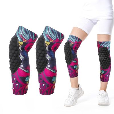 2Pcs Youth Children Anti-Collision Knee Pads Basketball Football Honeycomb Compression Sleeves Guards Sports Protective Gear