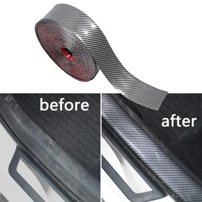 【cw】 Car Sticker 5D Carbon Rubber Protector Door Strip Guard Anti Scratch Styling