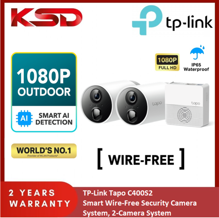 TP-Link Tapo C400S2 Smart Wire-Free Security Camera System, 2-Camera ...