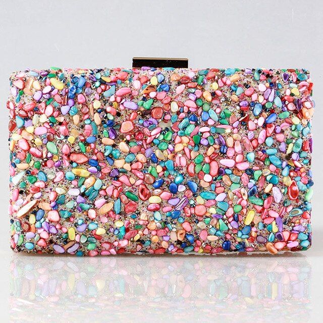 กระเป๋าสตางค์แบบบางกล่องหินหลากสีสำหรับผู้หญิงกระเป๋าถือกระเป๋าราตรีกระเป๋าถือออกงานใหม่2023-xa7r-ในงานแต่งงาน