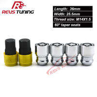 M14X1.5 4Nuts + 2Adapter คุณภาพสูง Anti-theft Security รถ ล็อคขอบล้อแม็ก ล็อค Lug Nuts-lihanrui