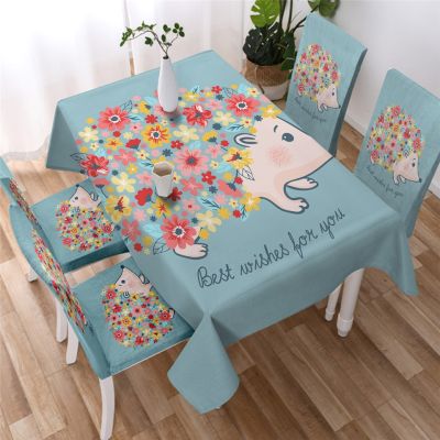 【CW】 Household Tablecloth Watercolor Small Rectangular Children  39;s Desk and Oilproof Manteles
