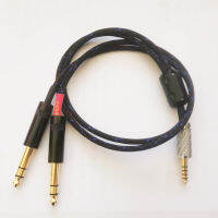 HIFI 4.4มม. ชาย4.4ถึงคู่6.5มม. ชาย14นิ้ว2X6.35มม. TRS Balanced Y Splitter สายสัญญาณเสียง