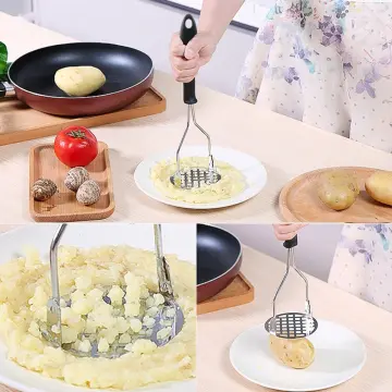 Stainless Steel Potato Masher Potato Rice Vegetable Fruit Smasher Food  Presser durable Potato Rice Vegetable Fruit Stainless Steel Potato Masher  Food Presser 