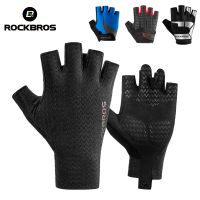 hotx【DT】 ROCKBROS Cycling Gloves SBR Half MTB Men Anti-Slip Breathable Shockproof Sport