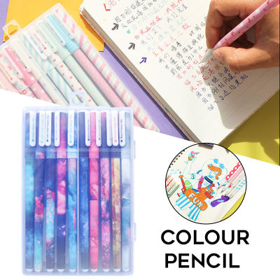Colourful 0.5mm Rollerball Gel Pens Fine Point Cute Cartoon 10PCS Gel Pen Set Students Stationery Supply FKU