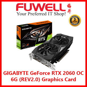 GIGABYTE GeForce RTX 2060 OC 6G (REV2.0) Graphics Card, 2X