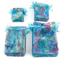 【YF】◊№  50pcs/lot 7x9cm 9x12cm 10x15cm Colorful Organza Jewelry Wedding Favor Drawstring Pouches