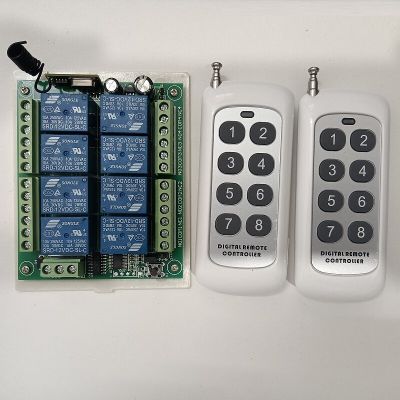 DC 12V 24V 8 CH Channels 8CH RF Wireless Remote Control Switch Remote Control System Receiver Transmitter 8CH Relay 315/433 MHz