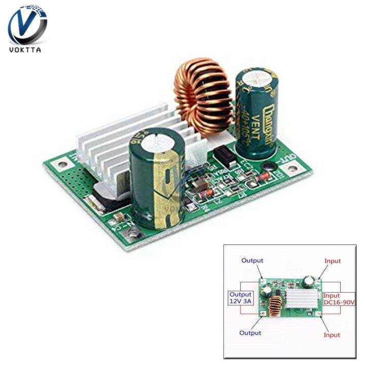 free-shipping-dc-step-down-โมดูลแหล่งจ่ายไฟ-buck-converter-16v-24v-36v-48v-72v-90v-ถึง12v-3a-non-isolated-stabilizer-regulator-โมดูล