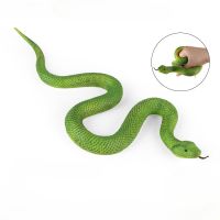 OozDec Medoggreenpit-viper TPR Soft Rubber Snake Hood-snake Golden Python Animal Model Halloween Trick Toy, All Saints Day Toy