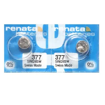 Renata 377 SR626SW 1.55V Silver Oxide Watch (2 Batteries) - Made