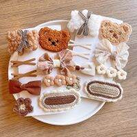 【CW】 10/9/8PcsCute Hair Baby Accessories Toddler Knitted Clip Handband Antislip Hairpins Kids Wholesale