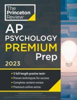 หนังสืออังกฤษใหม่ Princeton Review AP Psychology Premium Prep, 2023: 5 Practice Tests + Complete Content Review + Strategies &amp; Techniques