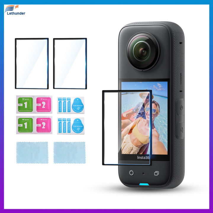 2pcs-hd-screen-protector-กระจกเทมเปอร์ฟิล์มกันรอยกันรอยขีดข่วนสำหรับ-insta360-x3-action-camera