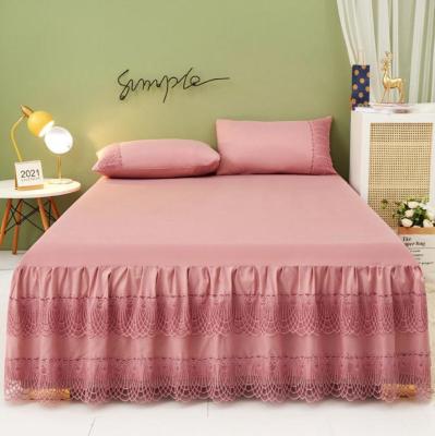 Western Europe High-end Bed Skirt Home Textile Bedding 3pcsset(1Bed Skirt + 2pcs Pillowcase)Bed Sheet KingQuee Bedspread F0562