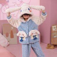 Kawaii Sanrioed Anime Cinnamoroll Mymelody Plush Kids Home Wear เด็กทารกหญิง Boy Pamas Set Plush Kids Sleepwear ของขวัญ