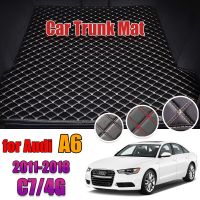 Alas Bagasi Mobil หนังสำหรับ Audi A6 C7 4G 2011 2012 2013 2014 2015 2016 2017 2018แผ่นซับท้ายแผ่นรองกระโปรงหลังรถ A6L ไลเนอร์กระบะ Quattro