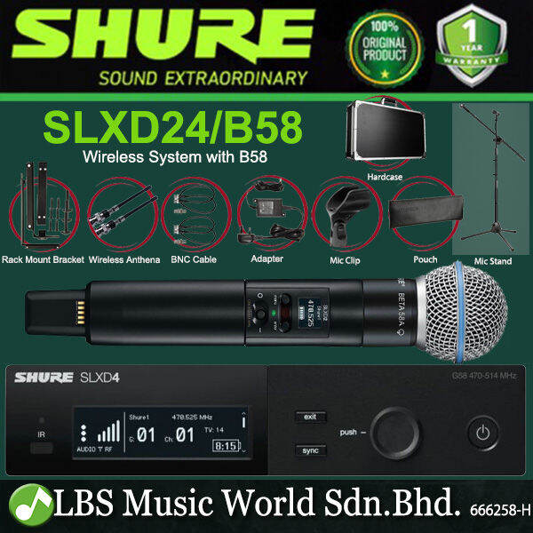 Shure SLXD24/B58 Digital Wireless Microphone System with Beta 58