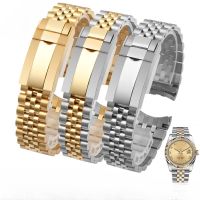 ☄¤✈ สำหรับ Rolex Log 20mm Mens Waterproof High Quality Antirust Solid Curved Interface Stainless Steel Replacement Watch Accessories