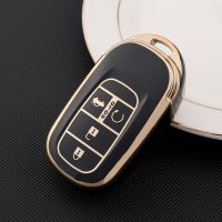 【cw】 Auto TPU Car Key Fob Cover for 2022 Honda Civic Accord CRV 4 Button Keyless Remote Case Shell Protect Bag Accessories