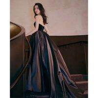 Gown Dress Wedding Gown Black Tube Top Banquet Evening Dress Female 2022 New Style Classy Ladies Voice Art Exam Birthday Host Plus Size Gown For Debut 18 Years Old And Evening Dresses Floor Length For Debutante Dresses