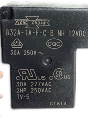2 PCS 12V Relay 832A-1A-F-C-B 12VDC 30A 4Pins Electrical Circuitry Parts