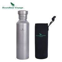 ขวดน้ำ Boundless Voyage Titanium พร้อมฝาไทเทเนียม Outdoor Camping Cycling Hiking Tableware Drinkware 25.6Oz/750Ml