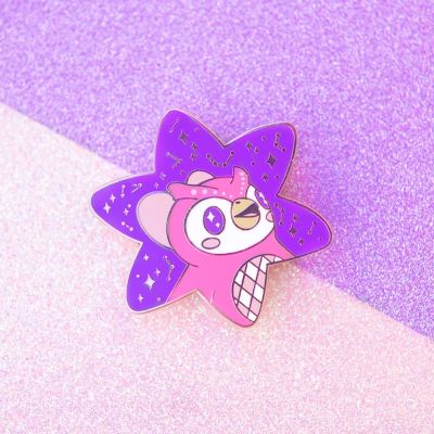 【cw】 Crossings Younger Sister Fu Hard Enamel Pin Kawaii Cartoons Medal Brooch Jewelry Gifts for Video Game Fans