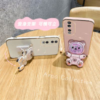 Phone Case เคส Honor 90 Lite Honor X9a X6a X8a X7a X9 X8 X7 X6 X5 4G 5G ที่ตั้งรูปหมีเคสโทรศัพท์ปกป้องเลนส์ด้วย2023สายคล้องสั้น