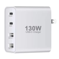 130W USB Type C Desktop Charger with Short-Circuit Protection Multi-Port Charger for Laptop Phone Charger