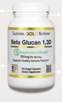 California Gold Nutrition, Beta Glucan 1-3D with Beta-ImmuneShield, 125 mg, 120 Veggie Capsules