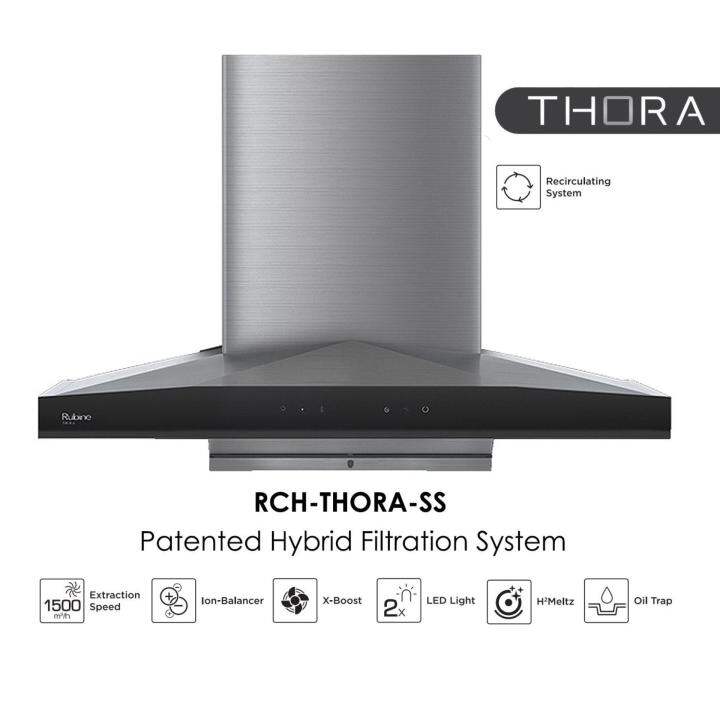 [PENANG only] Rubine Designer Chimney Cooker Hood 1500m3/hr Auto